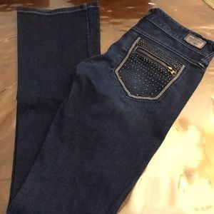 Guess daredevil boot leg dark denim jeans
